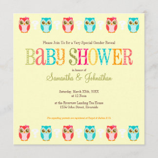 Baby Owls - Gender Reveal Baby Shower Invitation