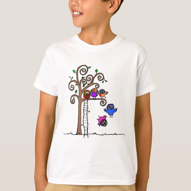 Baby Owls Learning to Fly T-Shirt (Front)