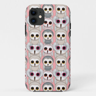 Baby Owls on Pink Pattern iPhone 11 Case