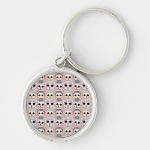 Baby Owls on Pink Pattern Key Ring