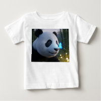 Baby Panda and Glowing Blue Butterfly