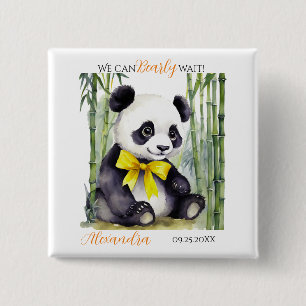 Baby Panda Baby Shower 15 Cm Square Badge