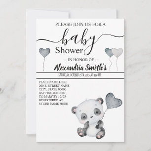 Baby Panda   Baby Shower Invitation