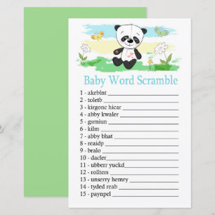 Baby panda Baby word scramble game