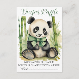 Baby Panda Bear Baby Shower Diaper Raffle Enclosure Card
