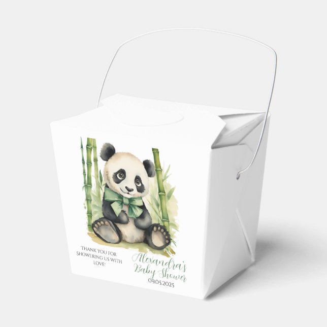 Baby Panda Bear Baby Shower Favour Box (Front Side)