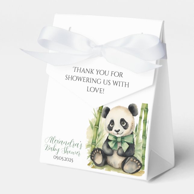 Baby Panda Bear Gender Neutral Baby Shower Favour Box (Front Side)