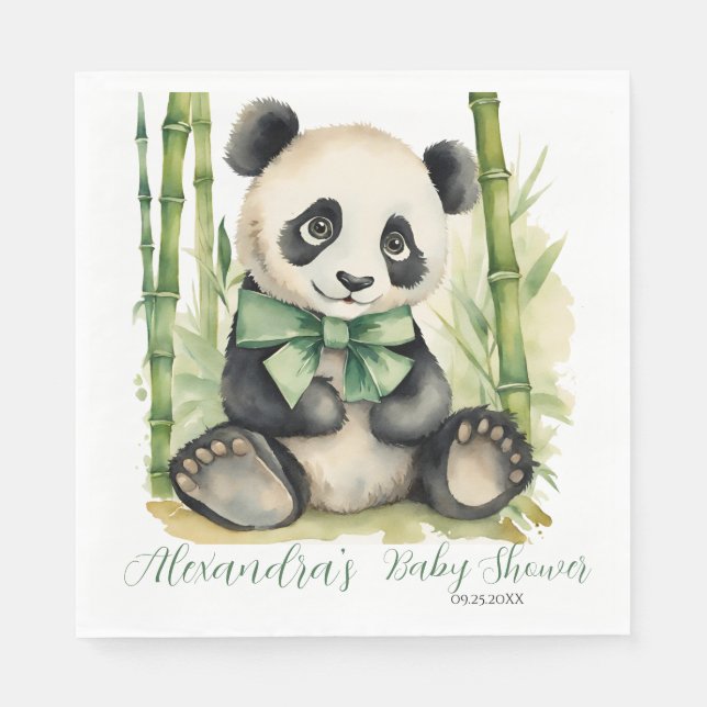 Baby Panda Bear Gender Neutral Baby Shower Napkin (Front)