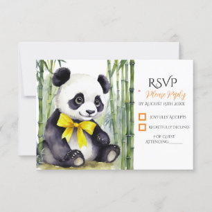 Baby Panda Bear Gender Neutral Baby Shower RSVP Card
