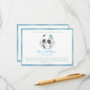 Baby Panda Blue Baseball Cap Enclosure Card