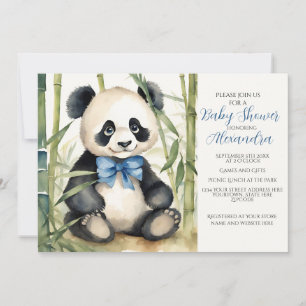 Baby Panda Boy Baby Shower Invitation