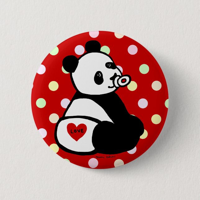 Baby Panda Cartoon 6 Cm Round Badge (Front)