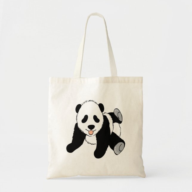 Baby panda cub playing tote bag (Front)