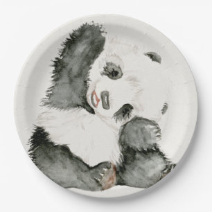 Baby Panda   Cute & Furry Paper Plate