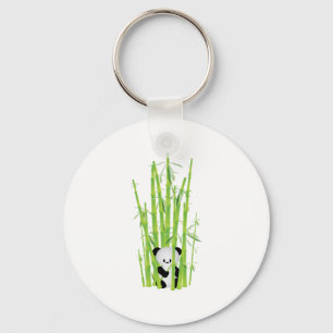 Baby Panda in Bamboo Forest Key Ring