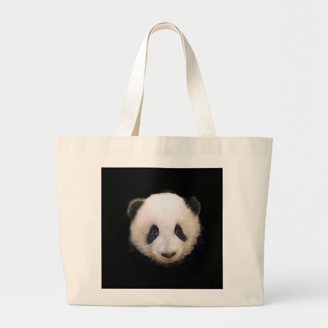 Baby Panda Large Tote Bag (Front)