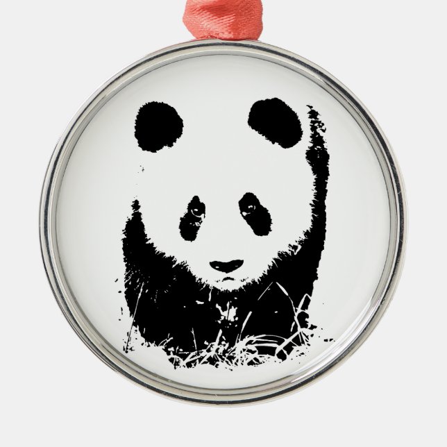 Baby Panda Metal Tree Decoration (Front)