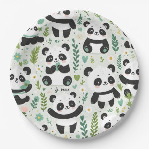 Baby Panda Pattern Paper Plate