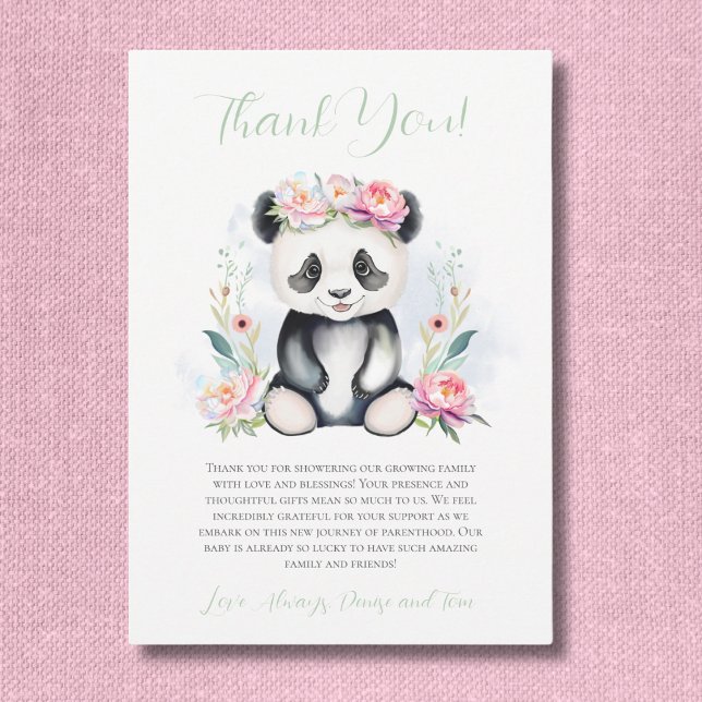 Baby Panda Peonies Jungle Baby Shower Invitation (Creator Uploaded)