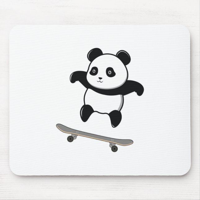 Baby Panda Skateboard Mouse Mat (Front)