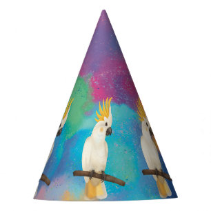 Baby Parrot Ara cockatoo Wild One with space Party Hat