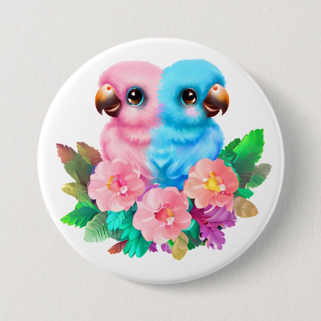 Baby Parrot Twins 7.5 Cm Round Badge (Front)