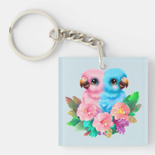 Baby Parrot Twins Key Ring