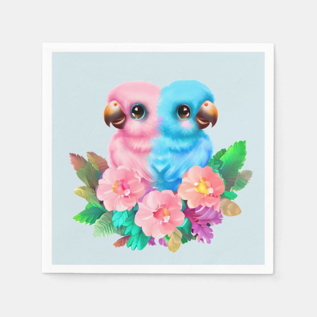 Baby Parrot Twins Napkin (Front)