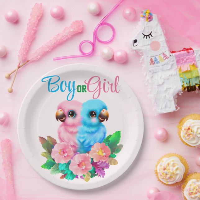 Baby Parrot Twins Paper Plate (Party)