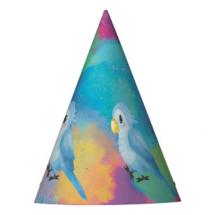 Baby Parrot Wild One with space bird Party Hat