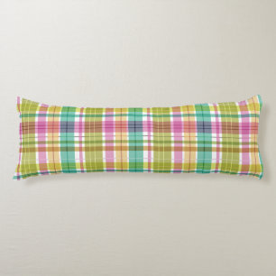 Baby Pastel Plaid Pink Blue Green Body Cushion