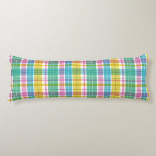 Baby Pastel Plaid Pink Blue Green Body Cushion
