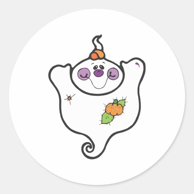 baby patchwork ghost classic round sticker (Front)