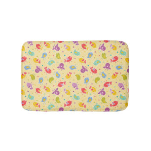 Baby pattern with cute birds bath mat