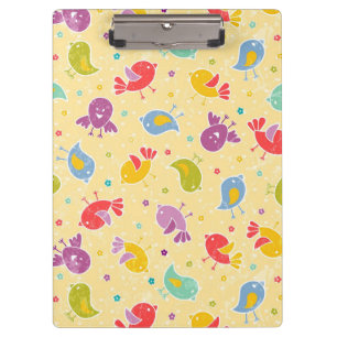 Baby pattern with cute birds clipboard