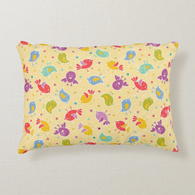 Baby pattern with cute birds decorative cushion (Front)