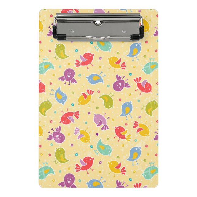 Baby pattern with cute birds mini clipboard (Front)