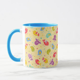 Baby pattern with cute birds mug