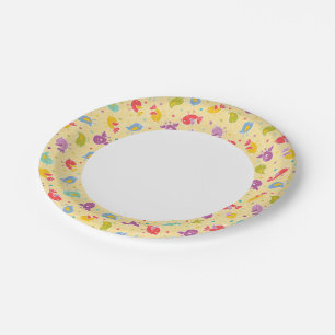 Baby pattern with cute birds paper plate