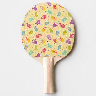 Baby pattern with cute birds ping pong paddle