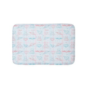 baby pattern with teddy bear bath mat