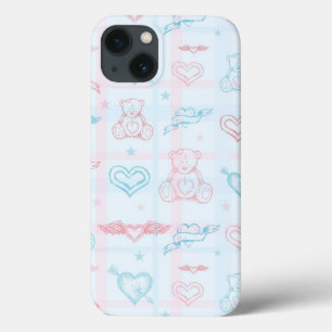 baby pattern with teddy bear iPhone 13 case