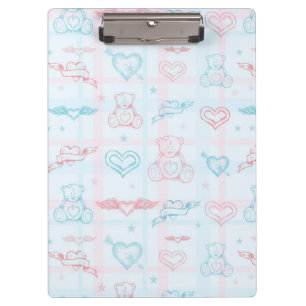 baby pattern with teddy bear clipboard