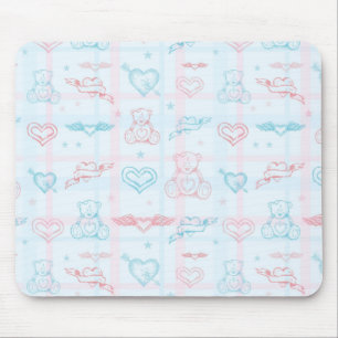 baby pattern with teddy bear mouse mat
