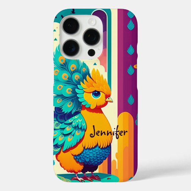 Baby peacock design with custom name Case-Mate iPhone case (Back)
