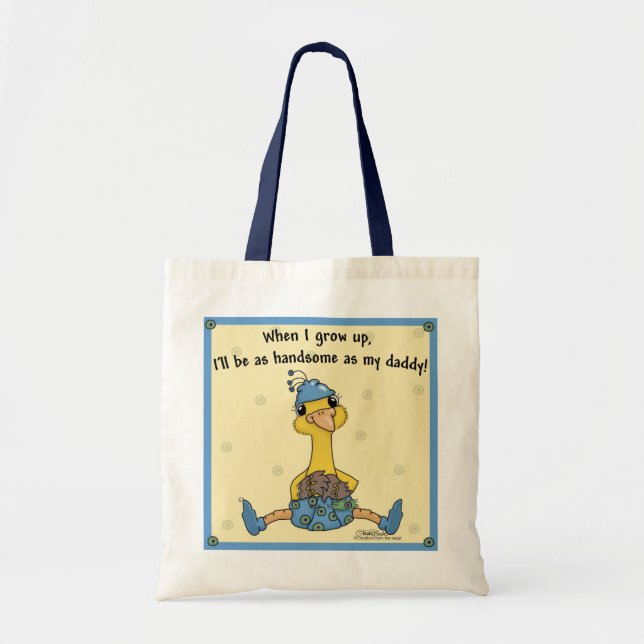 Baby Peacock Handsome as daddy Tote Bag (Front)