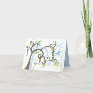 Baby Peas in Pod Twin Boys Thank You Note Card