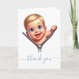 Baby Peeking out Baby Shower Thank You Card