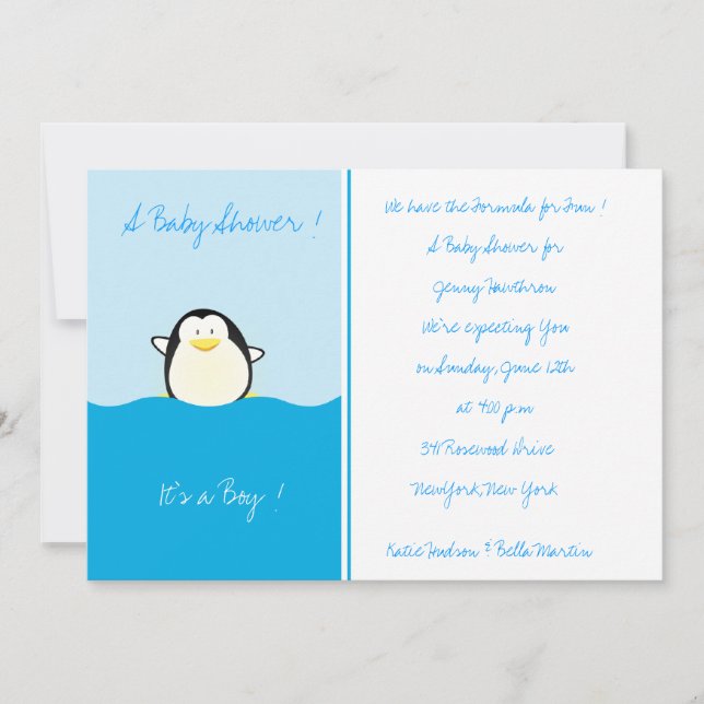 Baby Penguin -Baby Shower Invitations (Front)