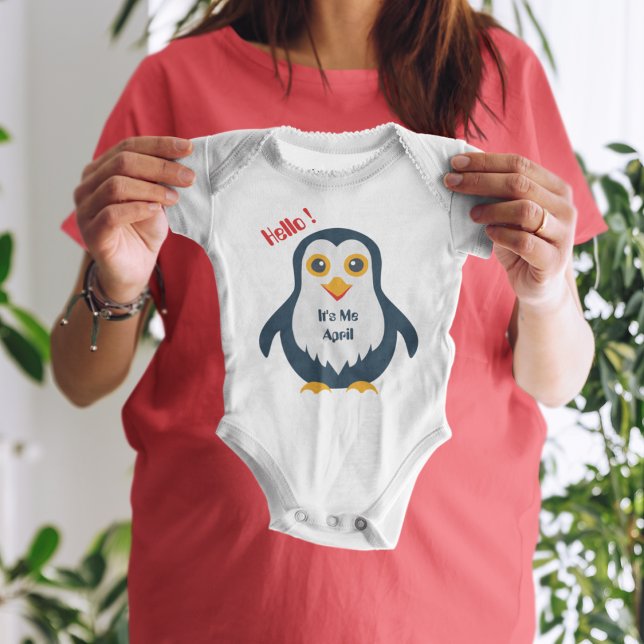 Baby Penguin  Bodysuit (penguin mom baby's short super soft bodysuit.)